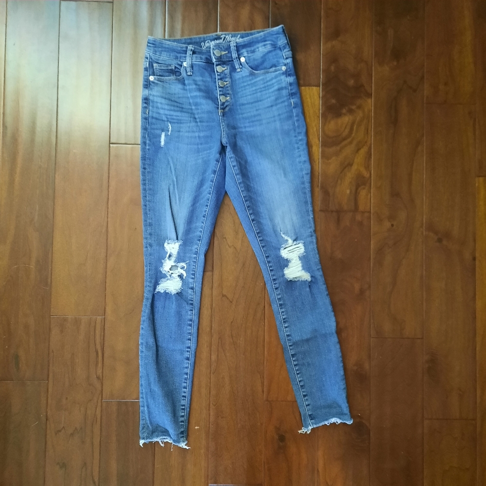 High waisted skinny jeans